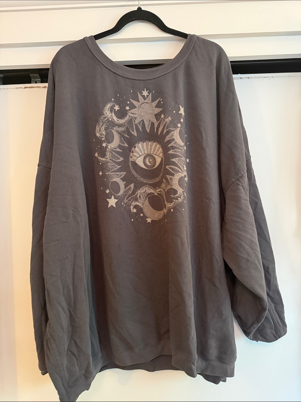 torrid Gray Celestial Eye Crewneck Sweater